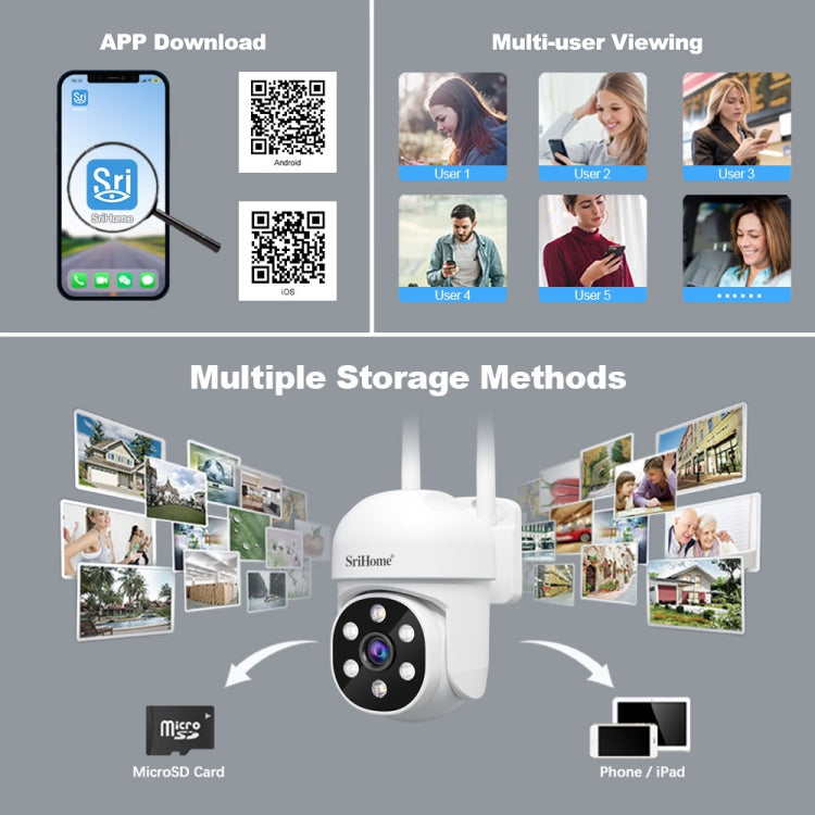 SriHome SH061 2MP AI Humanoid Tracking Infrared Night Vision Camera SriHome SH061 2MP AI Humanoid Tracking Infrared Night Vision Camera